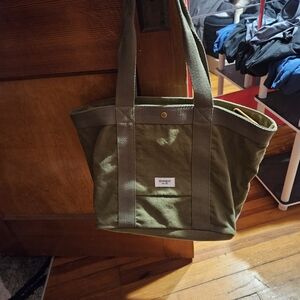 Olive Green Canvas Tote Bag
